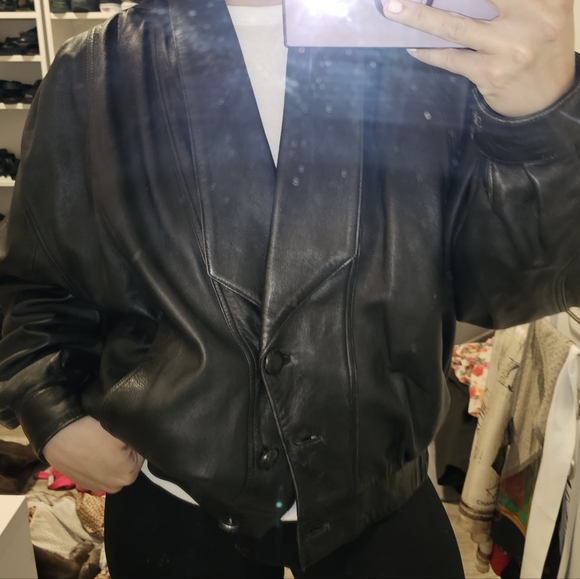 Vintage leather bomber jacket (flaws) - Picture 7 of 13